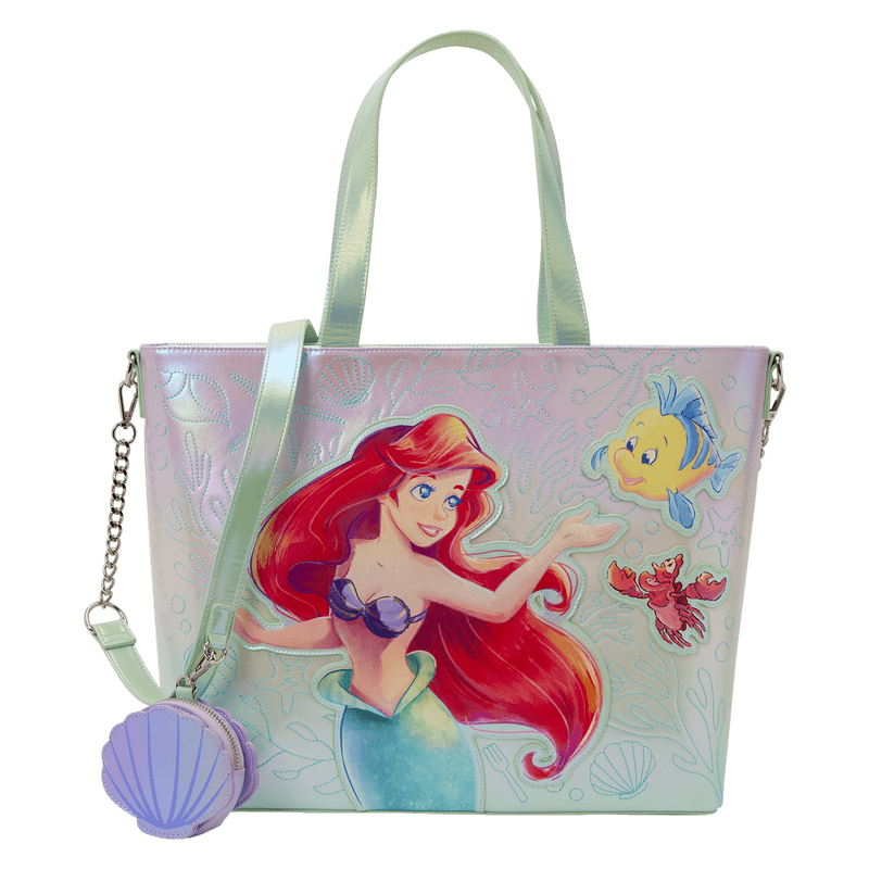 Loungefly Disney Arielle Tote Bag mit Coin Bag – Arielle, Fabius & Sebastian