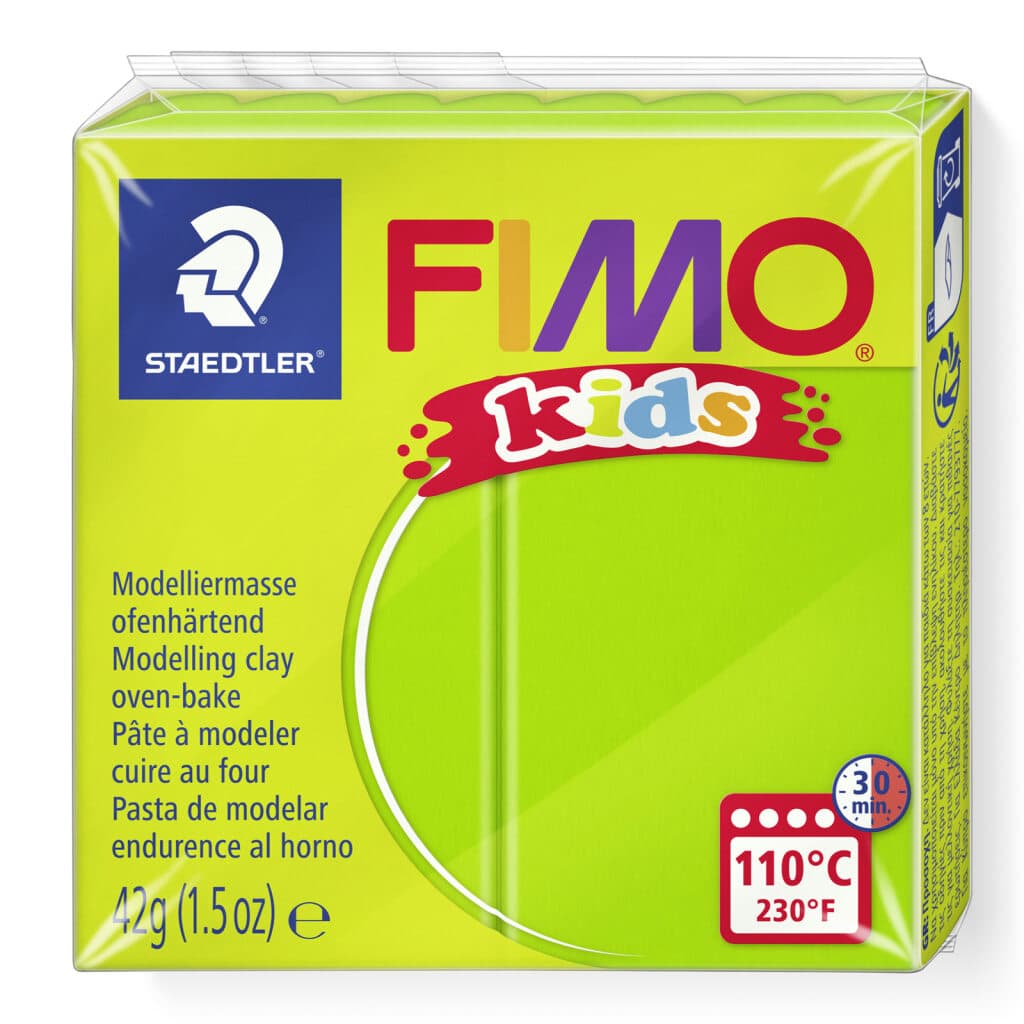 FIMO kids ofenhärtende Modelliermasse Normalblöcke 42g55x55x10mm Farbe hellgrün