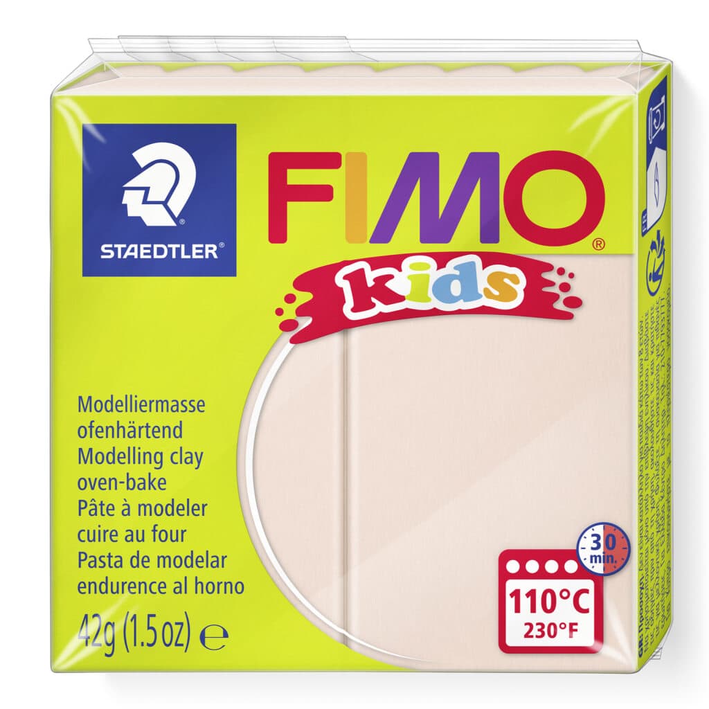 FIMO kids ofenhärtende Modelliermasse Normalblöcke 42g55x55x10mm Farbe blassrosa