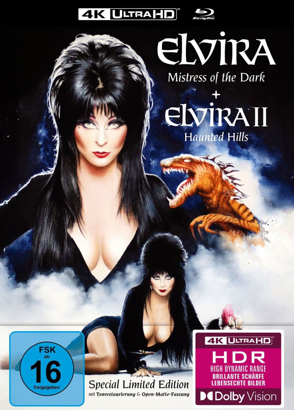 Elvira - Herrscherin der Dunkelheit (inkl. Elvira's Haunted Hills) - 2-Disc Limited Collector's Edition Mediabook (4K Ultra HD)