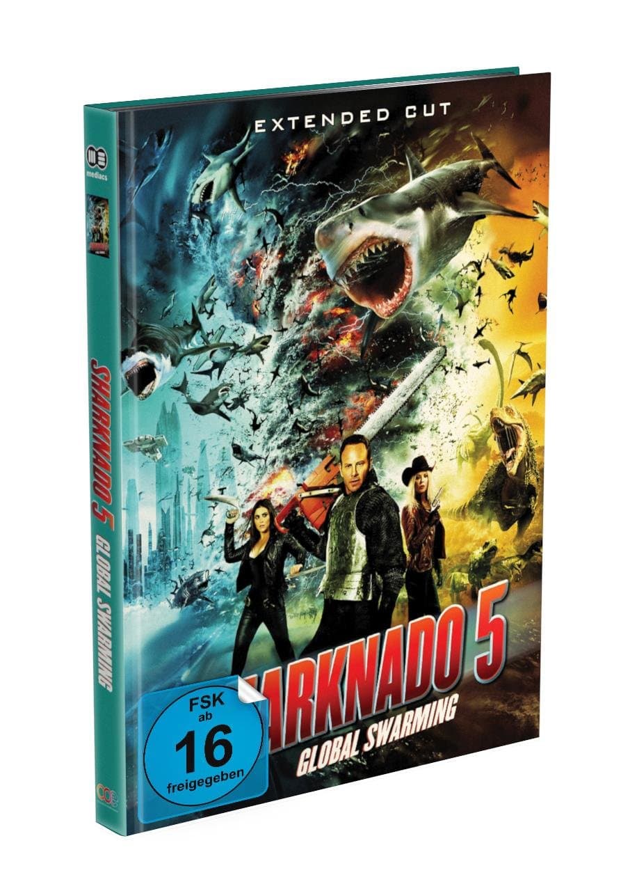 SHARKNADO 5 - Global Swarming - 2-Disc Mediabook - Cover A - Limited Edition auf 999 Stück - Extended Cut (Blu-ray + DVD)