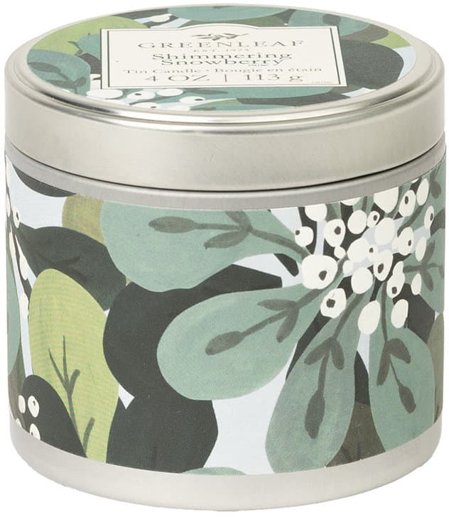 GREENLEAF Candle Tin Shimmering Snowberry