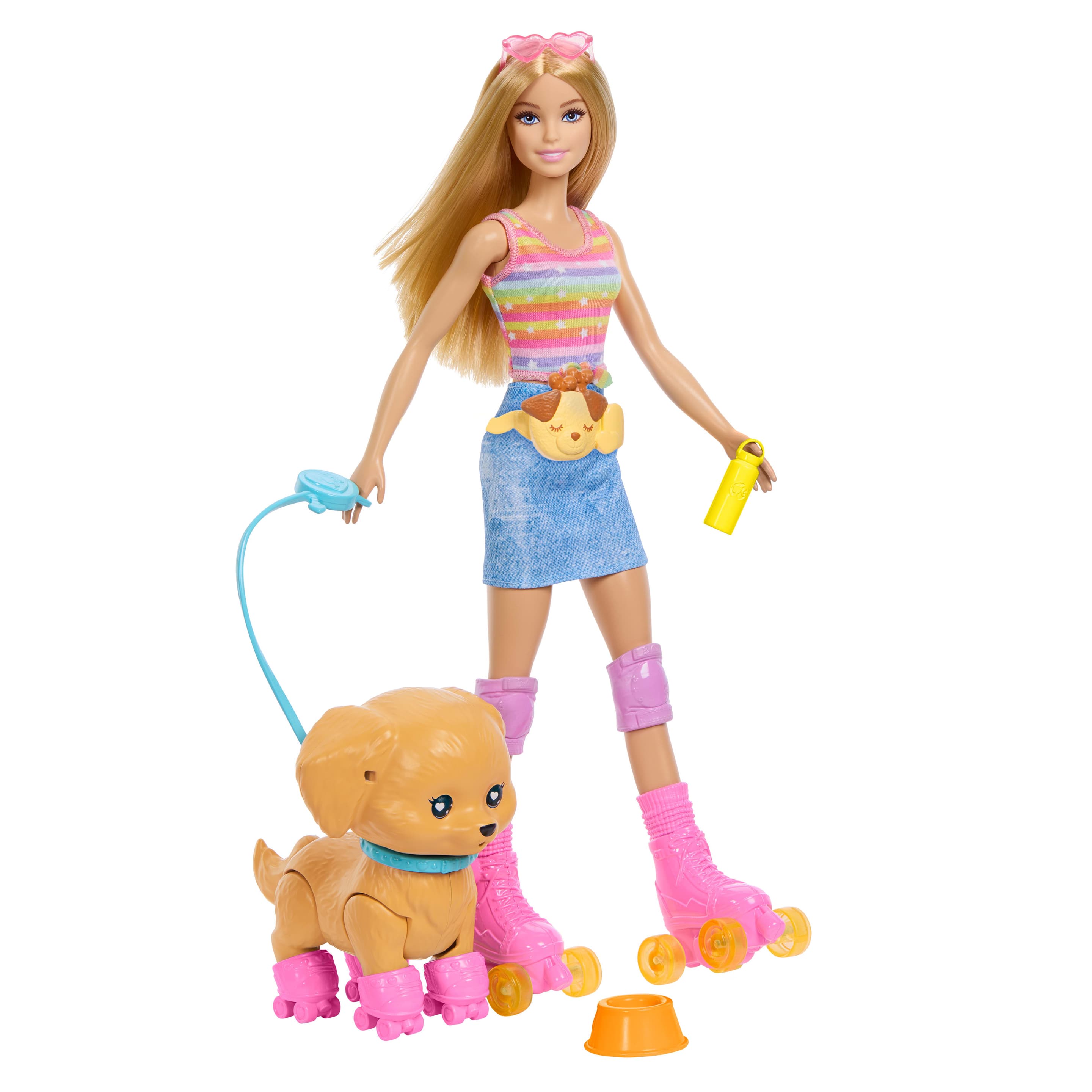 Blonde „Pets Skate and Run“ Pup Barbie-Puppe mit Hündchen