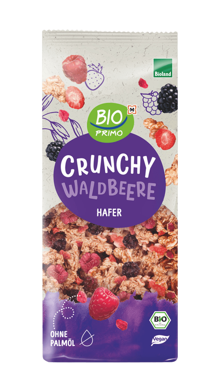 BIO PRIMO Bioland-Crunchy Waldbeere Hafer
