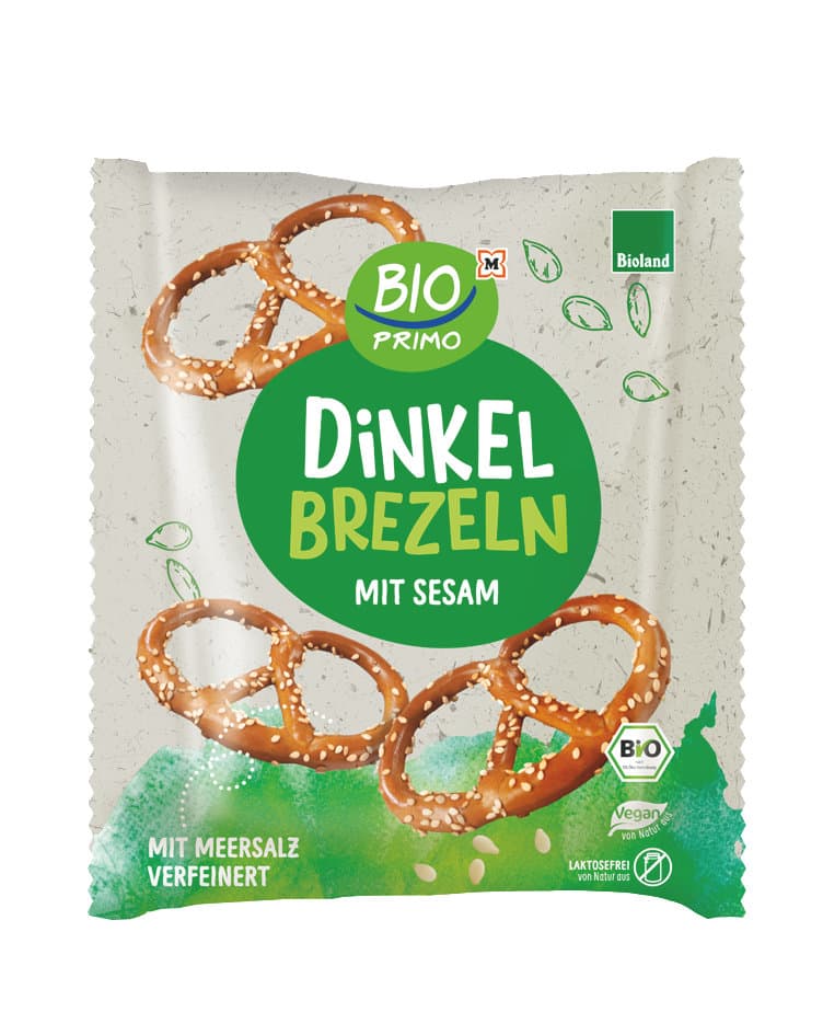BIO PRIMO Bioland-Dinkelbrezeln mit Sesam