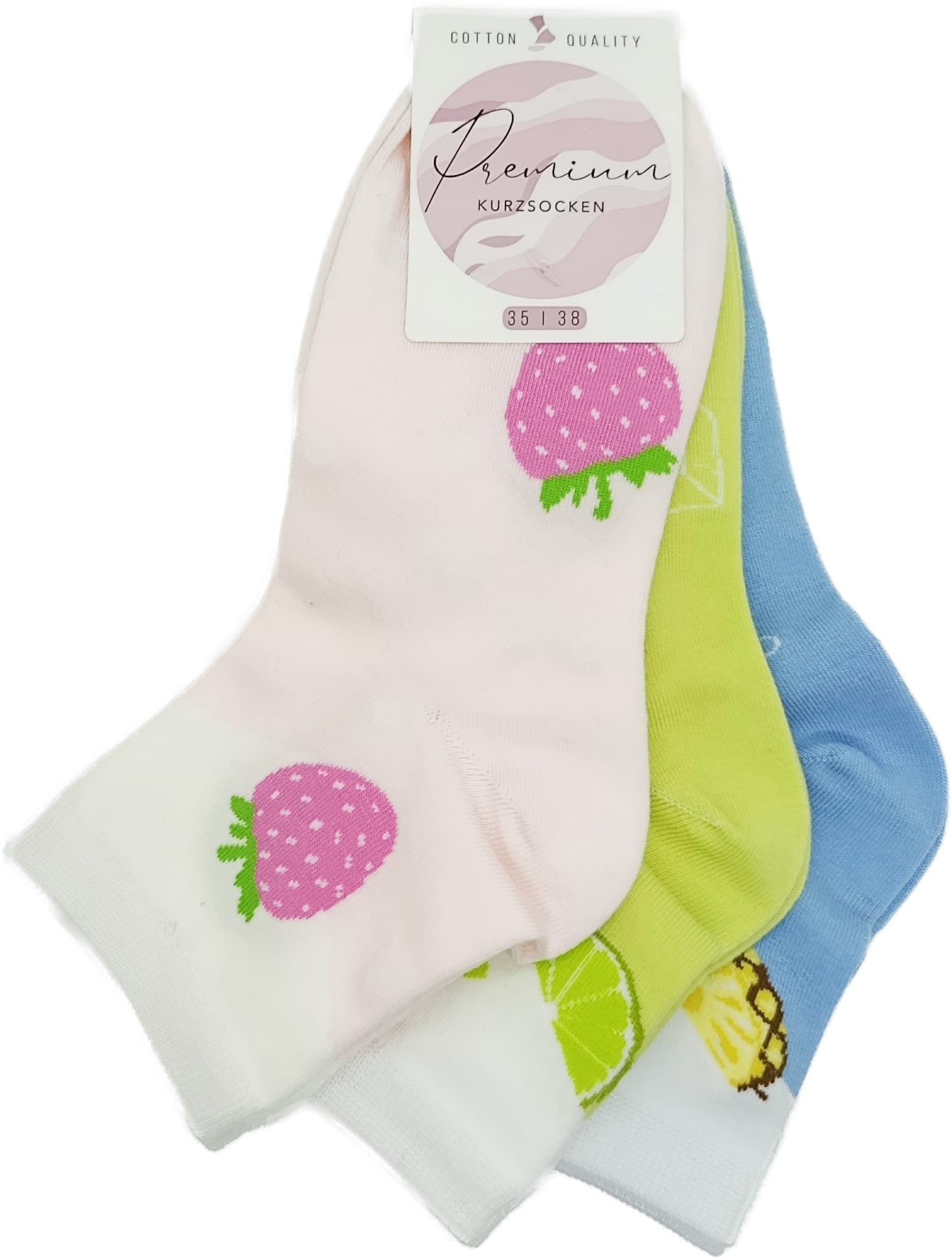 Damen Kurzsocken Cocktail 3er Pack