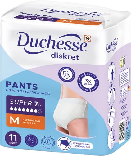 Duchesse diskret Pants Super Größe M