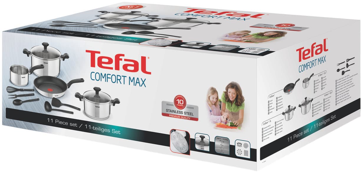 TEFAL Topf-& Pfannenset Comfort Max 11-tlg.