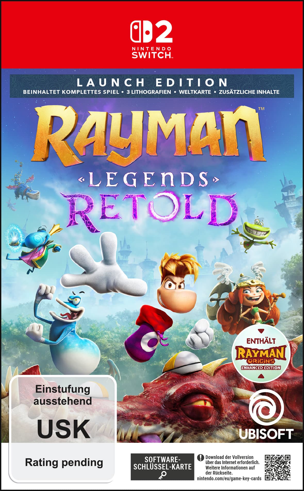 Rayman Legends Retold (Launch Edition) (Key Card) - Nintendo Switch 2