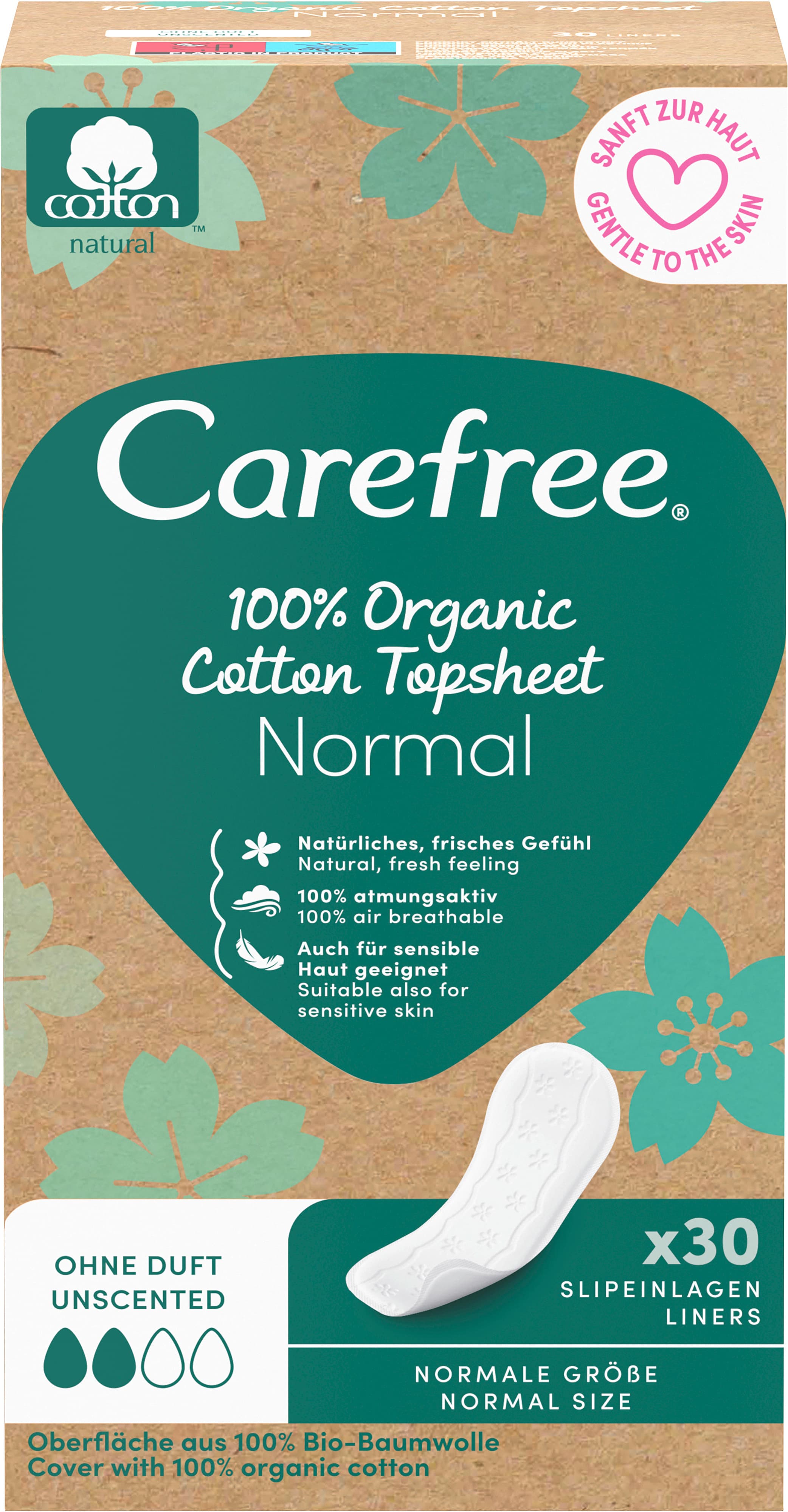 Carefree Slipeinlagen Organic Cotton Normal