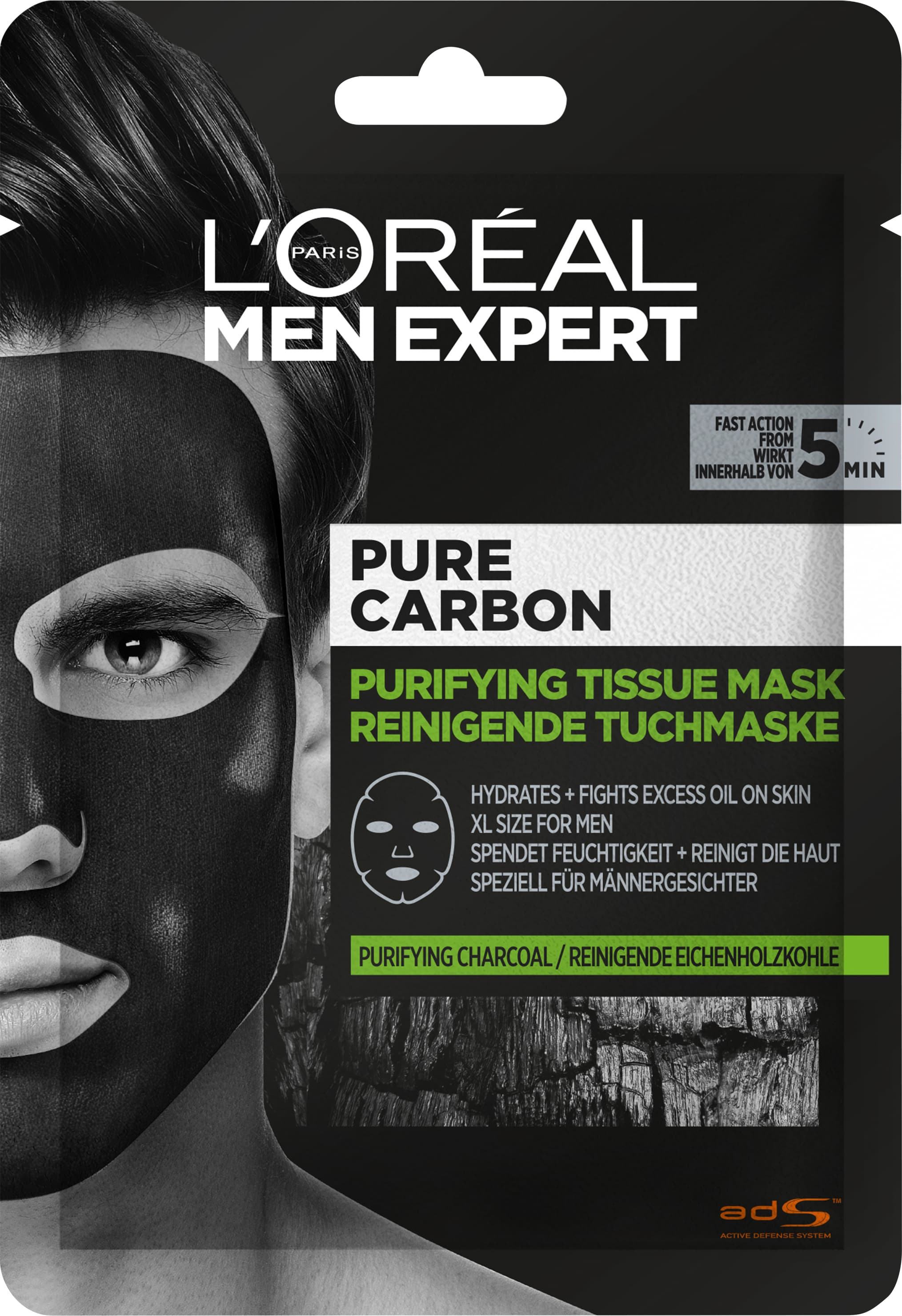 L'Oréal Men Expert Pure Charcoal Tuchmaske Sachet