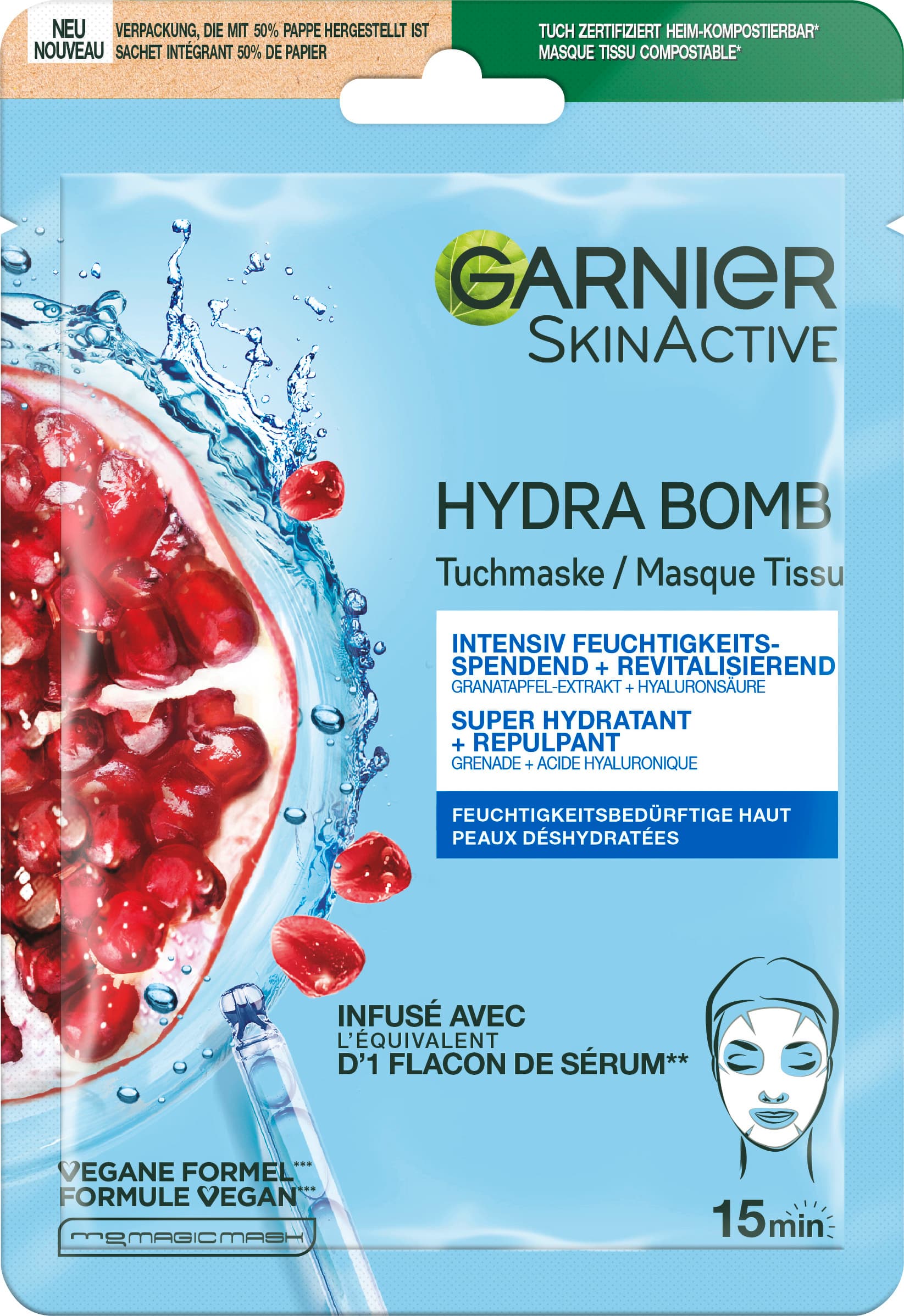 Garnier Hydra Bomb Tuchmaske Granatapfel