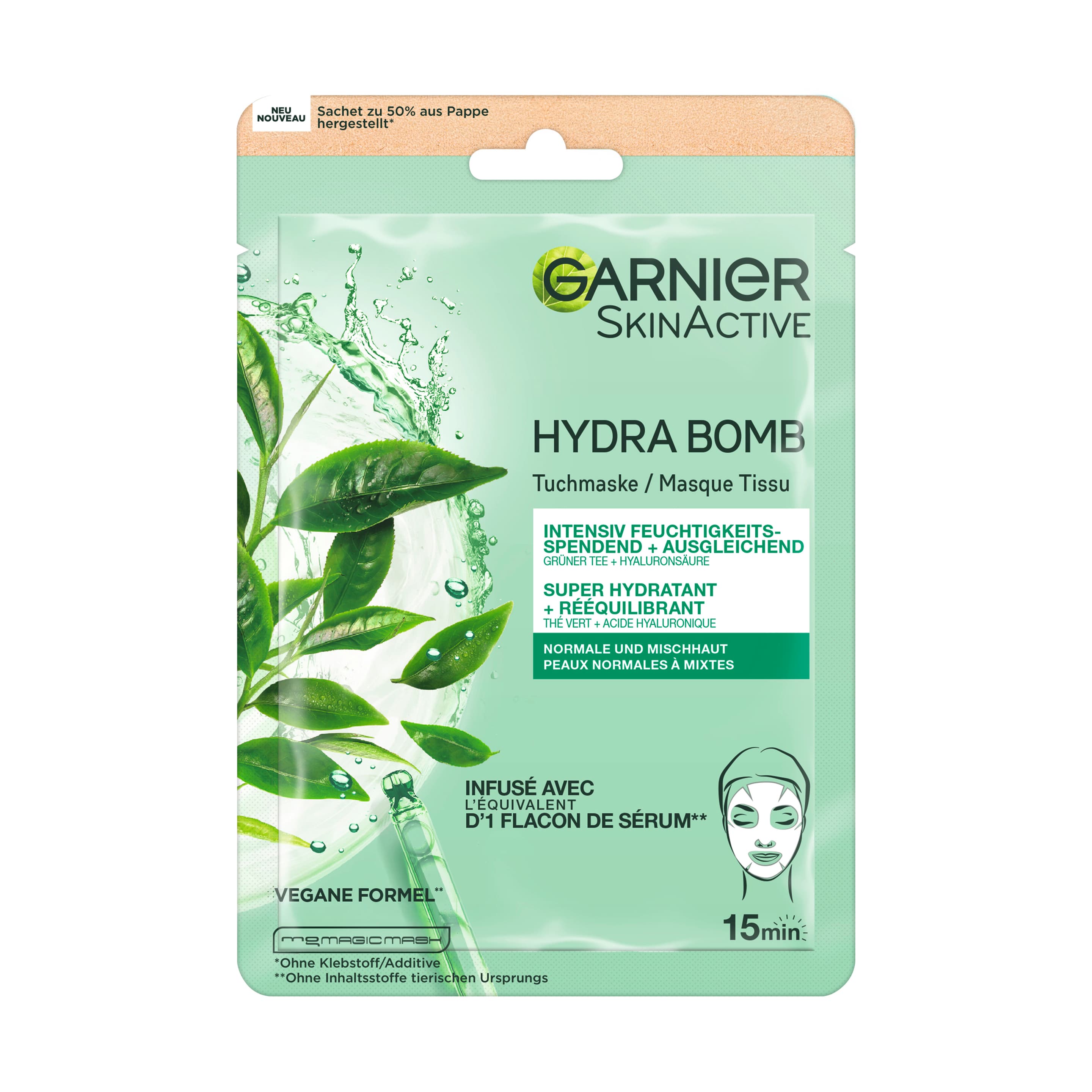 Garnier Hydra Bomb Tuchmaske Grüntee