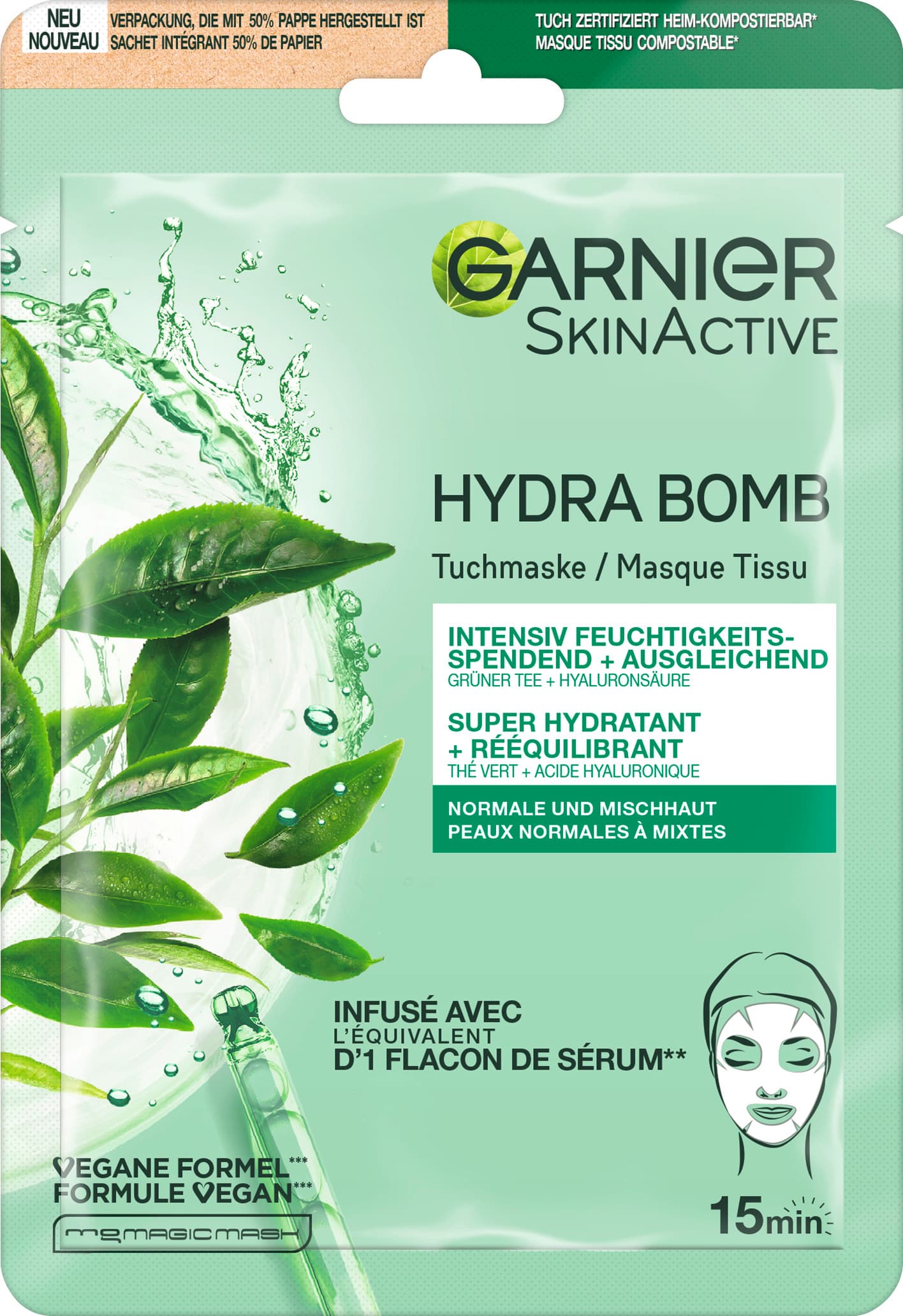 Garnier Hydra Bomb Tuchmaske Grüntee