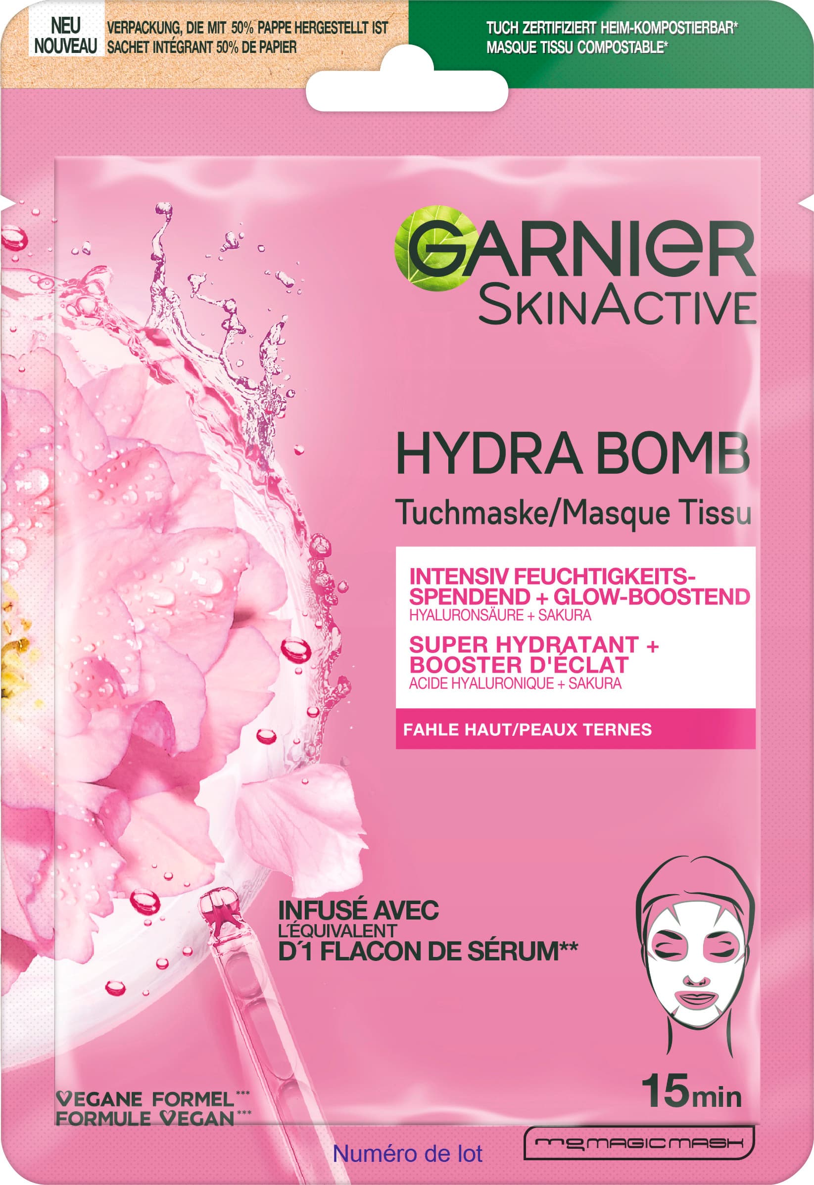 GARNIER Skin Active Hydra Bomb Tuchmaske Sakura