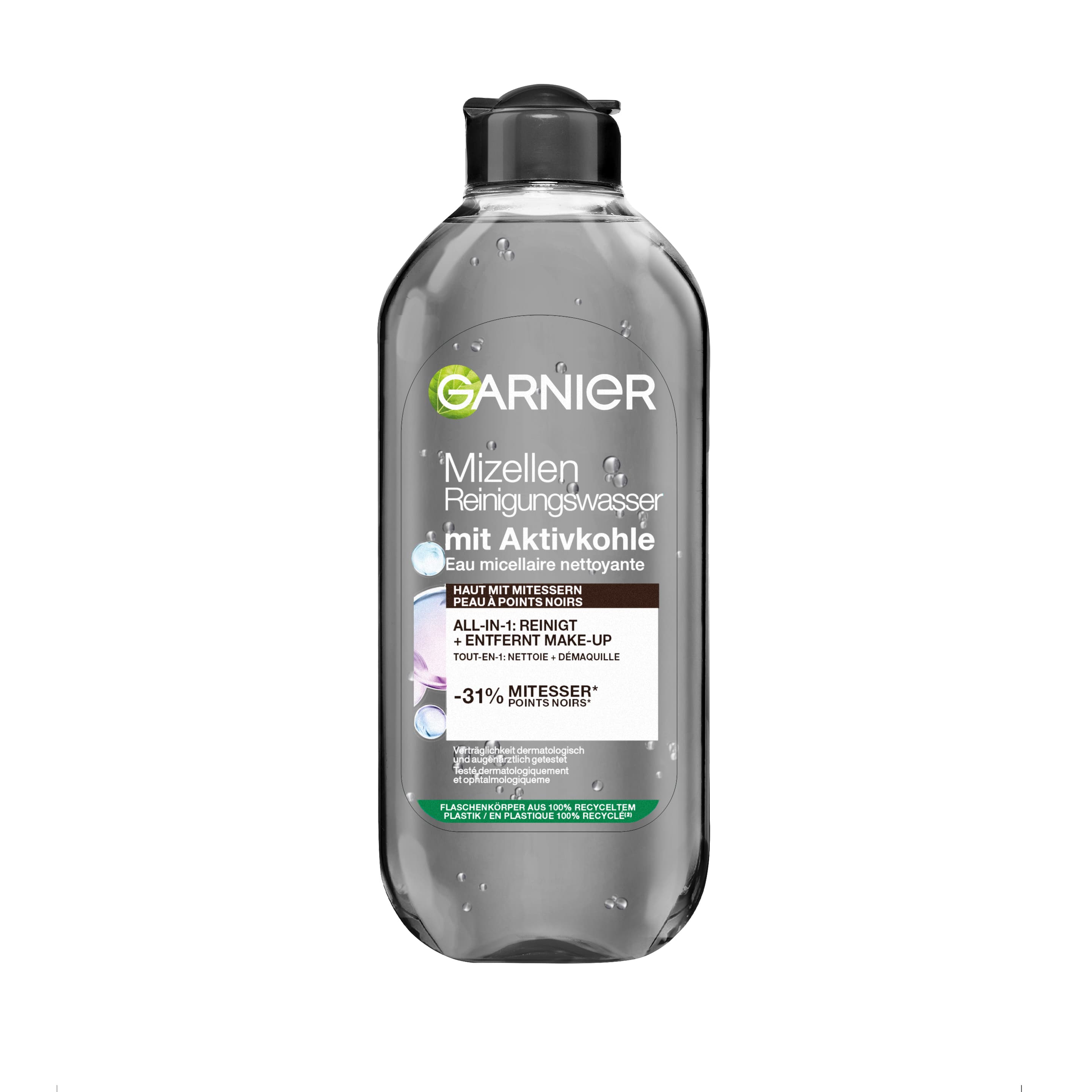 Garnier Skin Active Hautklar Mizellen Jelly Reinigungswasser mit Aktivkohle und Salicylsäure