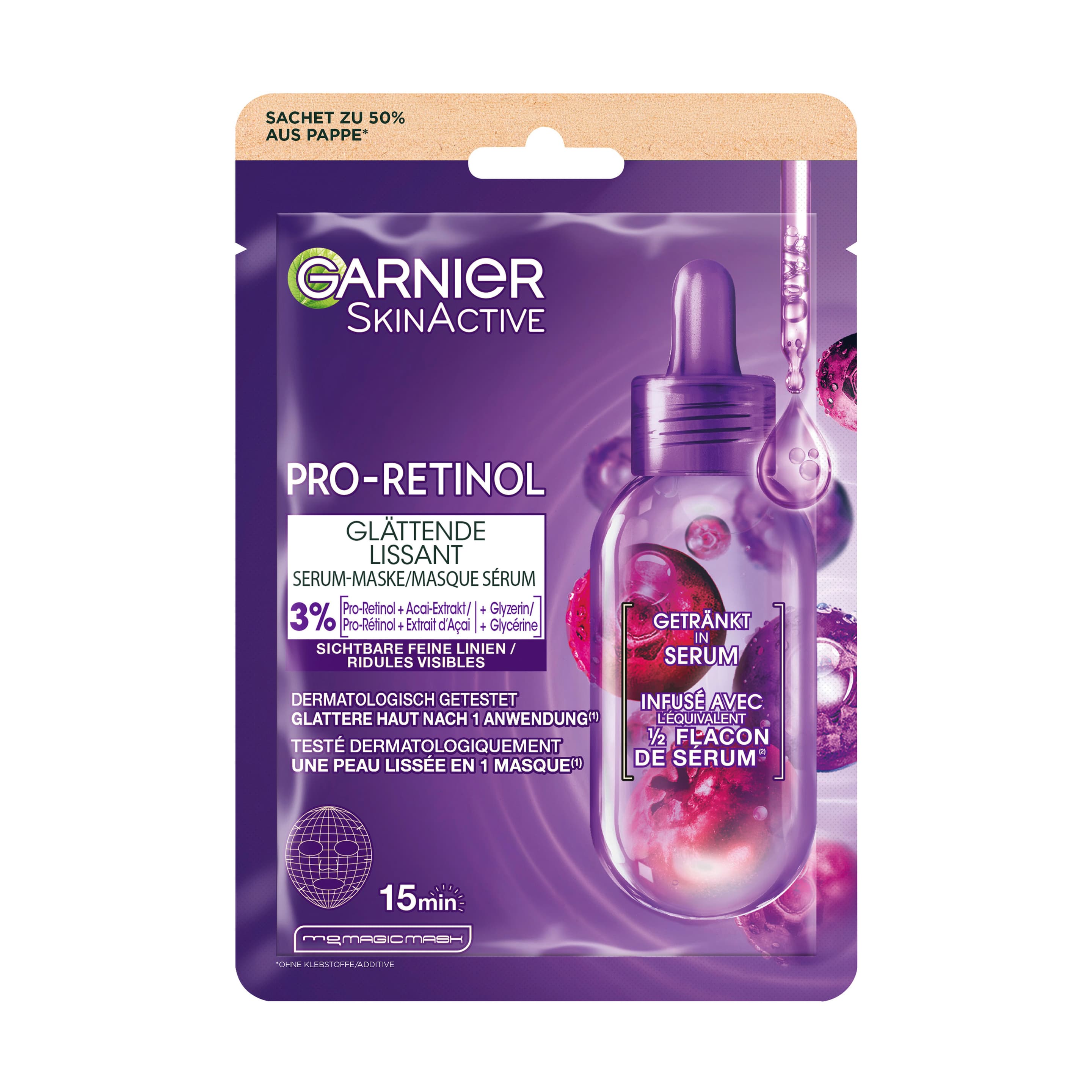 GARNIER Pro-Retinol Glättende Serum-Maske