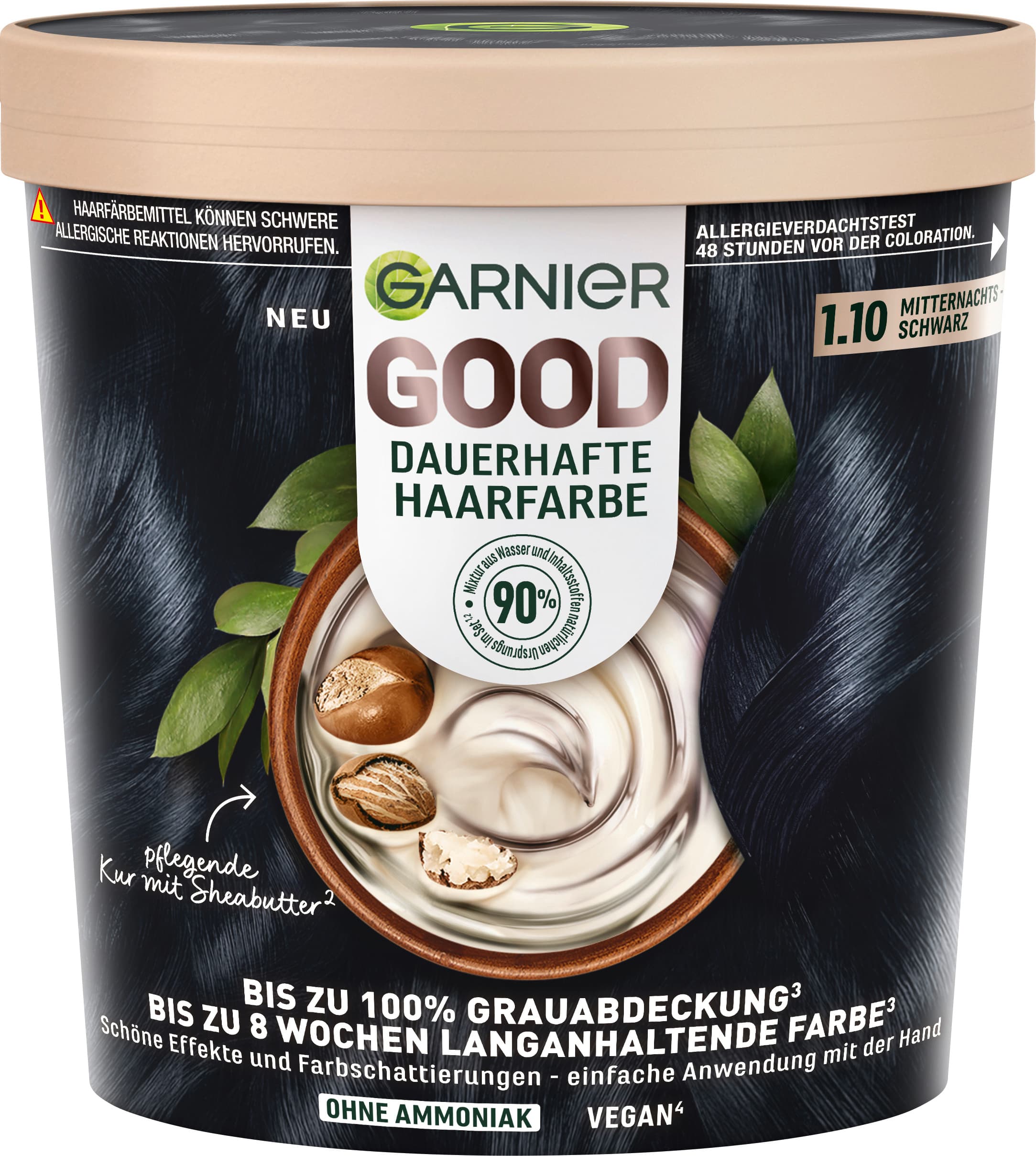Garnier Good Dauerhafte Haarfarbe 1.10 Mitternachts-Schwarz