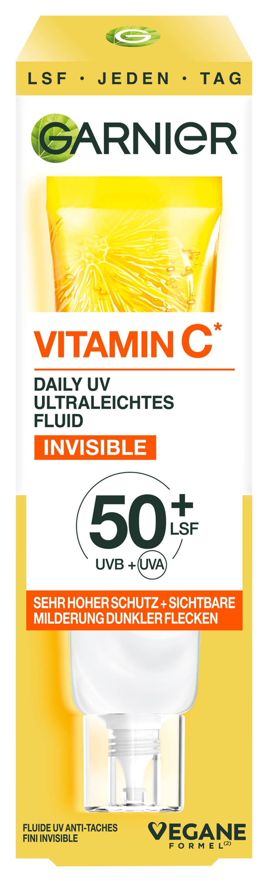 Garnier SkinActive Vitamin C Tägliches Sonnenfluid Invisible LSF 50+