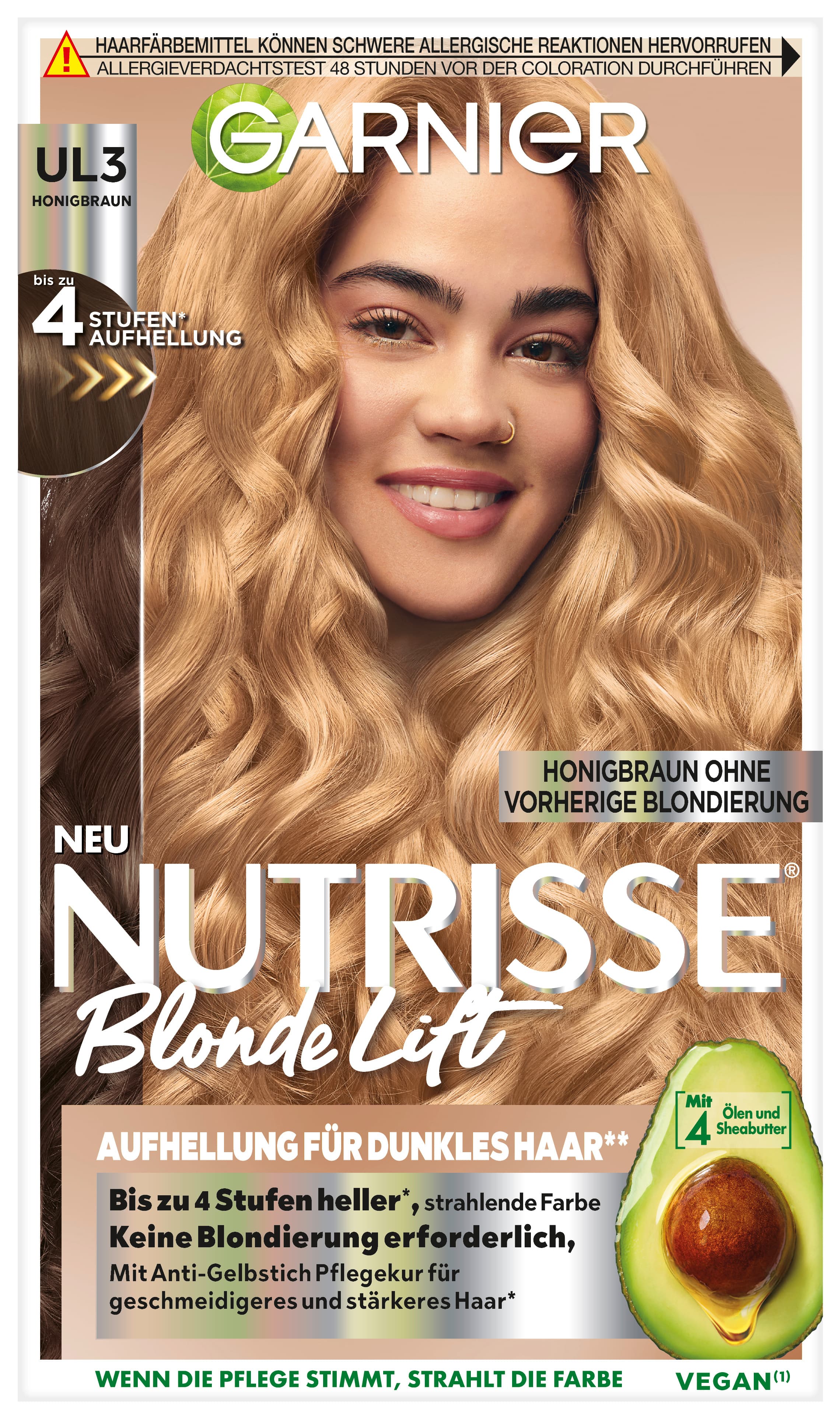 Garnier Nutrisse Blonde Lift Honigbraun - Aufhellung für dunkles Haar UL3