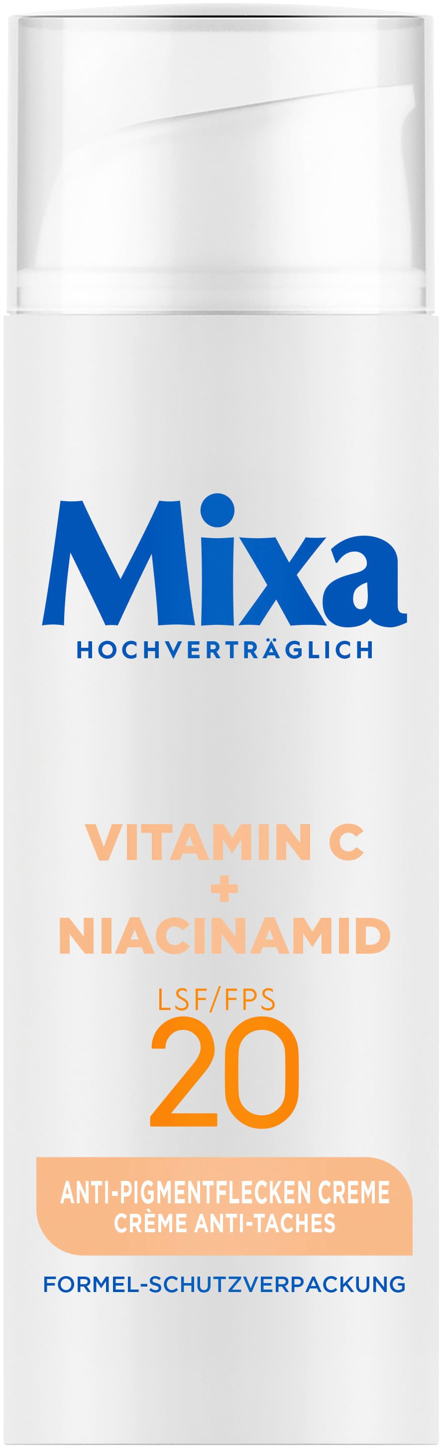 Mixa Anti-Pigmentflecken Creme mit Vitamin C + Niacinamid LSF20