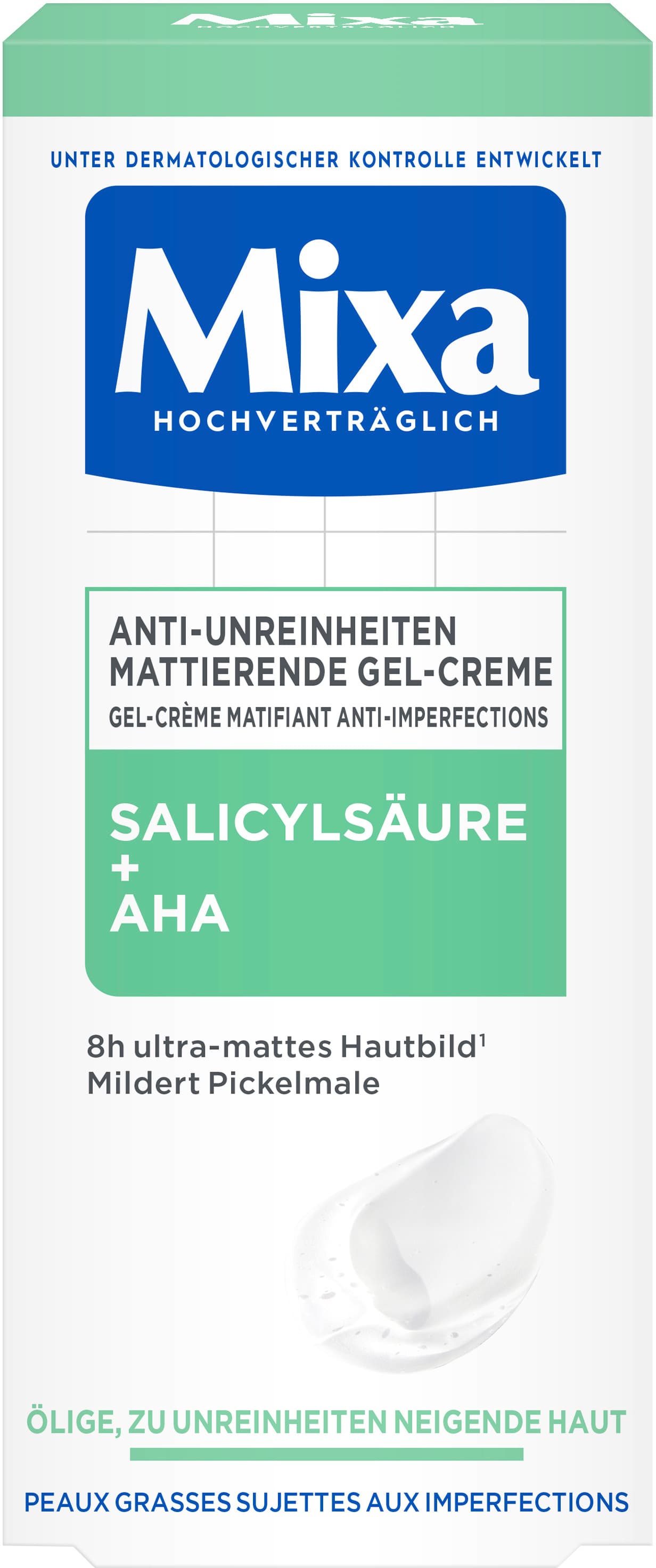 Mixa Anti-Unreinheiten Mattierende Gel-Creme mit Salicylsäure + AHA
