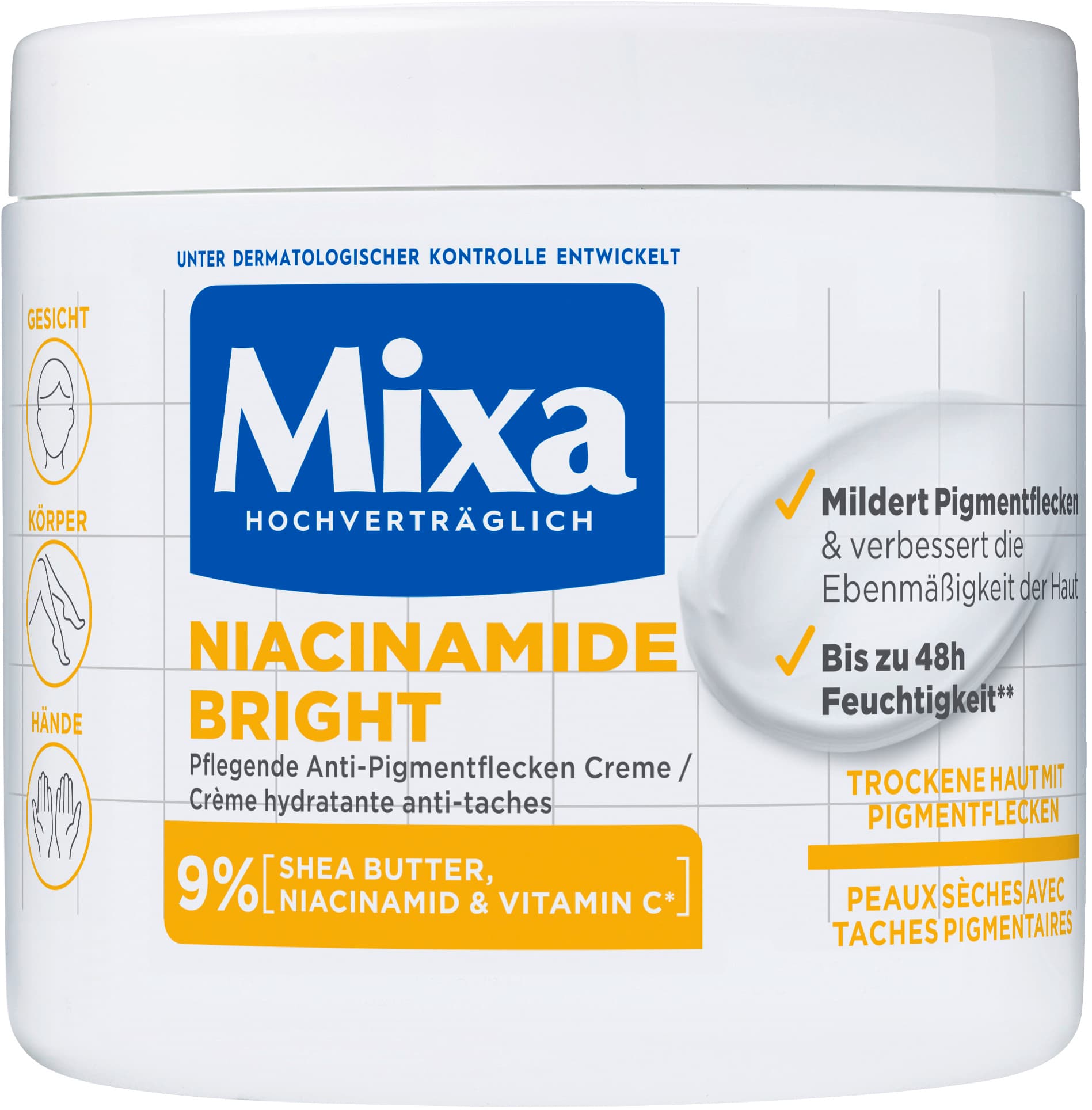Mixa Niacinamide Bright Pflegende Anti-Pigmentflecken Creme