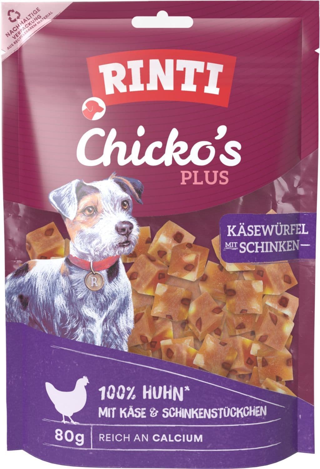 RINTI Hundesnack Chicko's Plus Käse-Schinken-Würfel