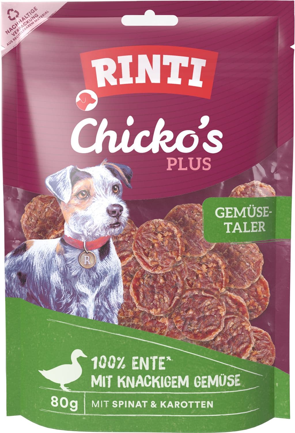 RINTI Hundesnack Chicko's Plus Gemüsetaler mit Ente