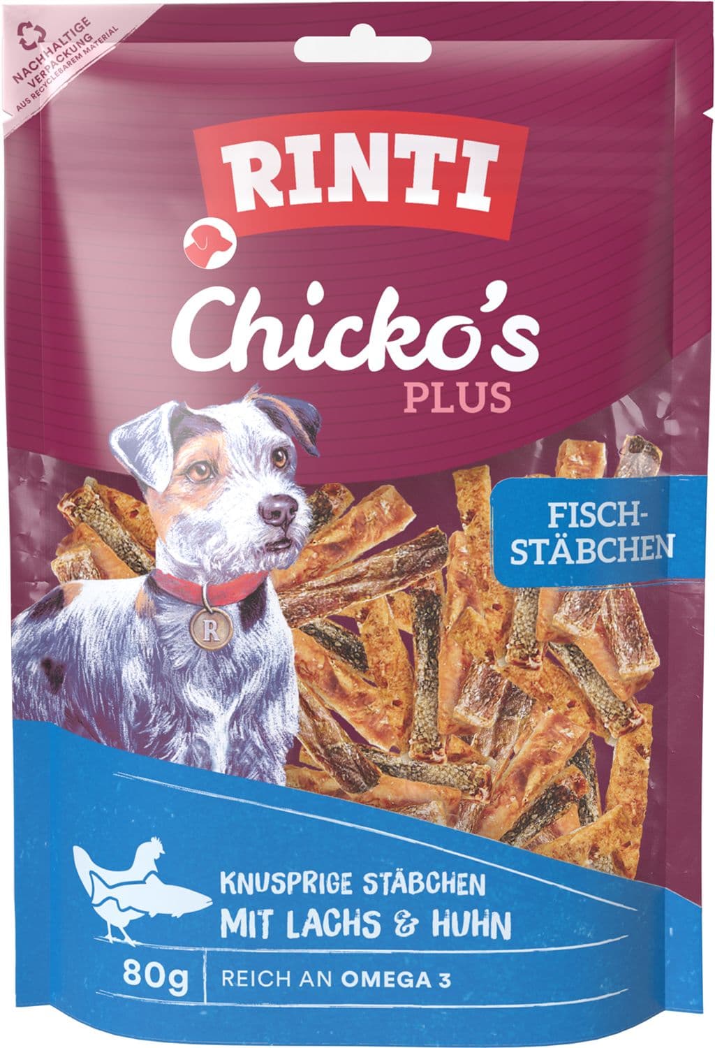 RINTI Hundesnack Chicko's Plus Fischstäbchen