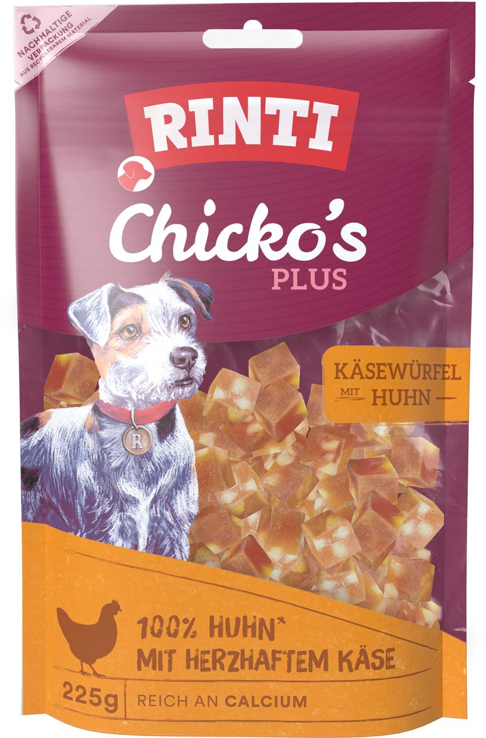 RINTI Hundesnack Chicko's Plus Käsewürfel Huhn