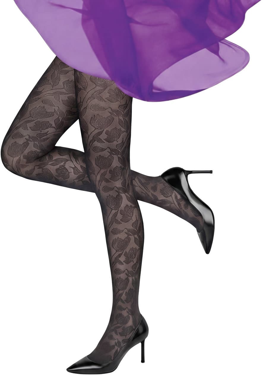 MOVE UP Damen Feinstrumpfhose Blumen 50 DEN