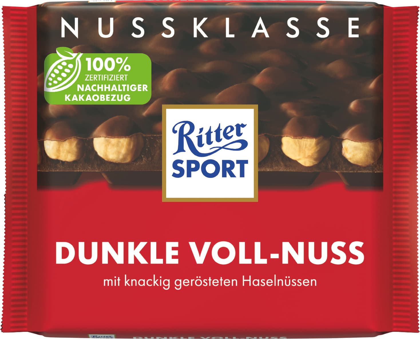 Ritter Sport Nuss-Klasse Dunkle Voll-Nuss Tafel