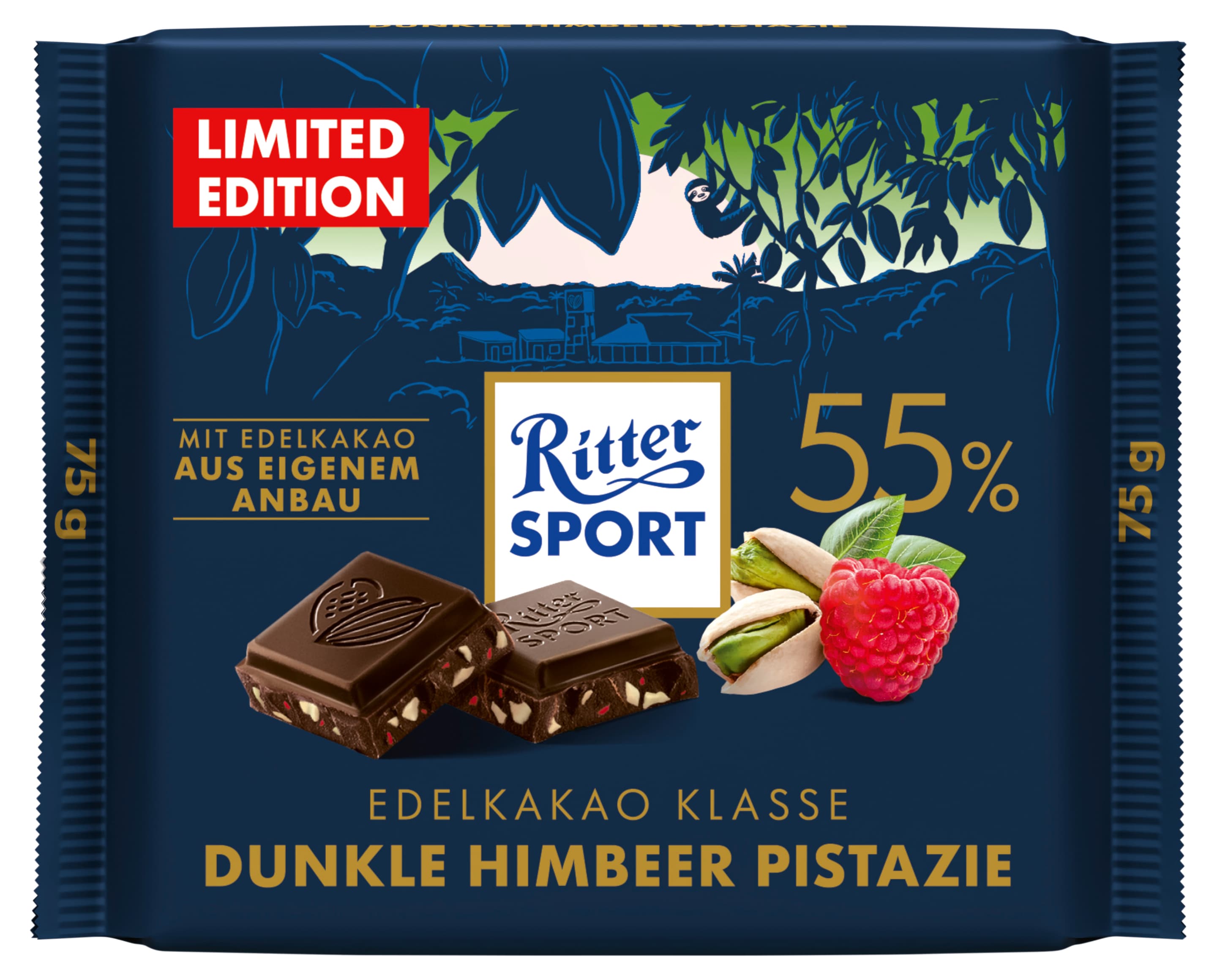 Ritter Sport Dunkle Himbeer Pistazie 55%