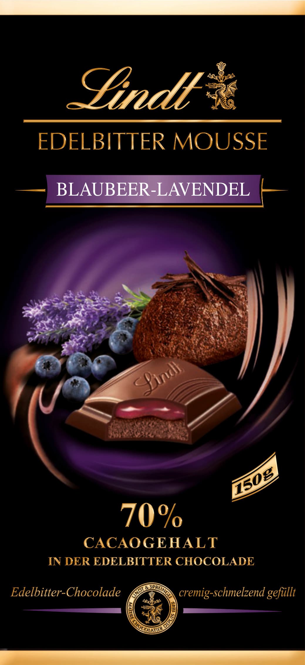 Lindt Edelbitter Mousse Blaubeer Lavendel