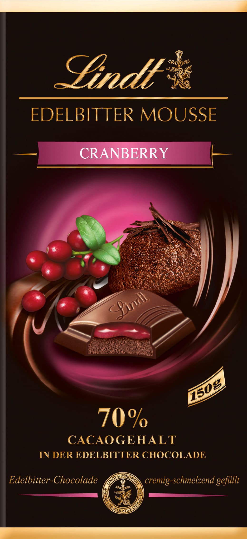 Lindt Edelbitter Mousse Cranberry