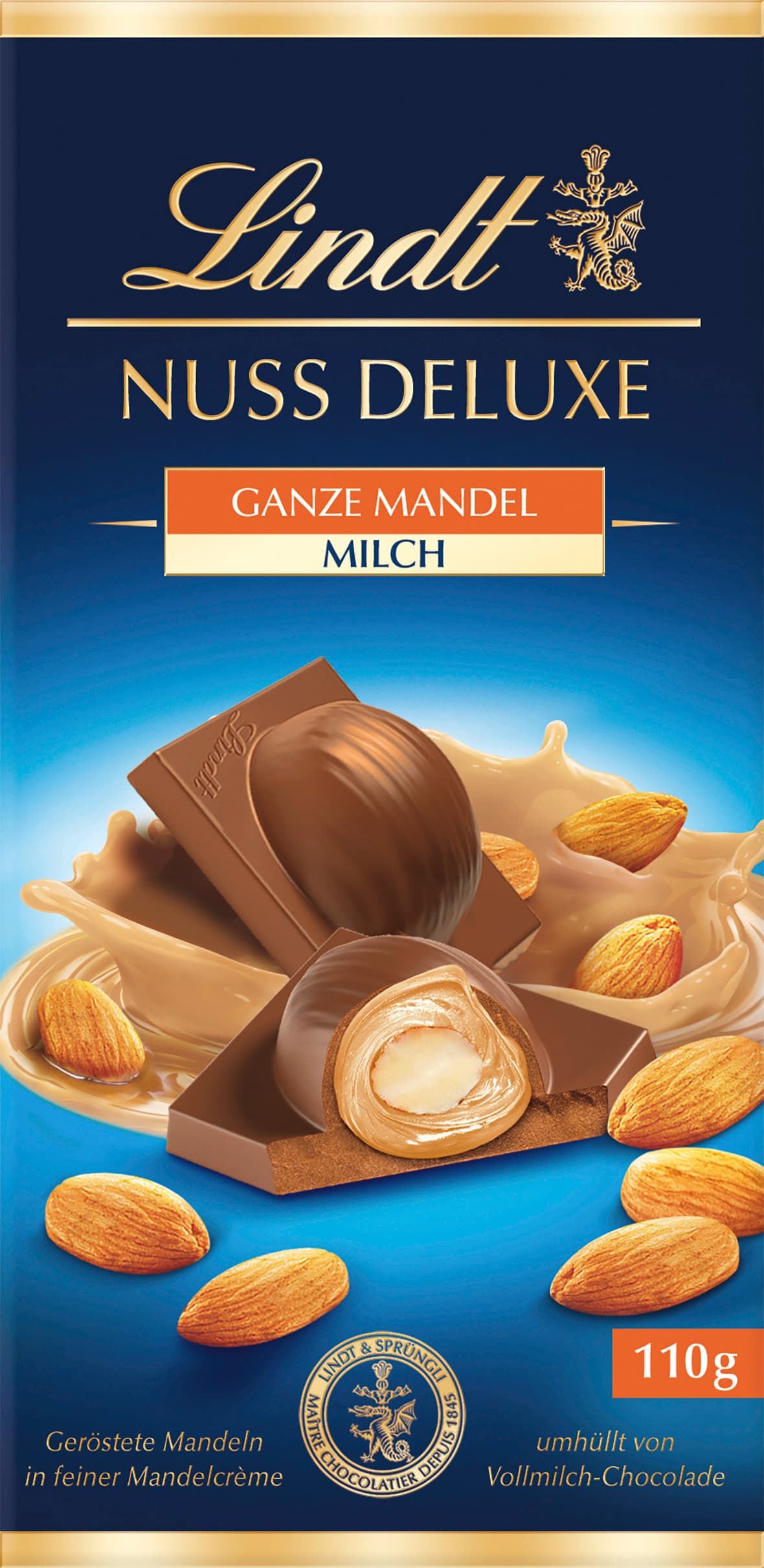 Lindt Nuss Deluxe Tafel Ganze Mandel Milch