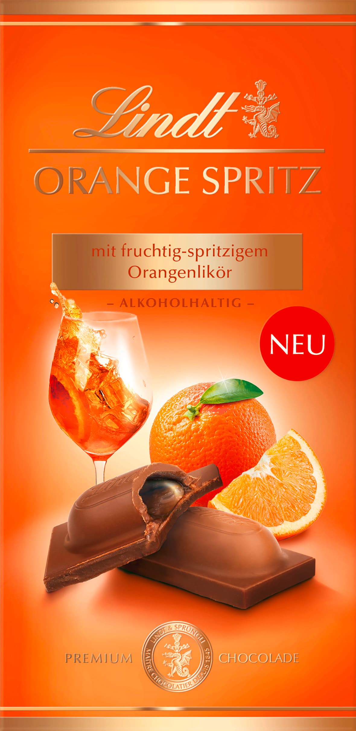Lindt Schokolade Orange Spritz mit Alkohol