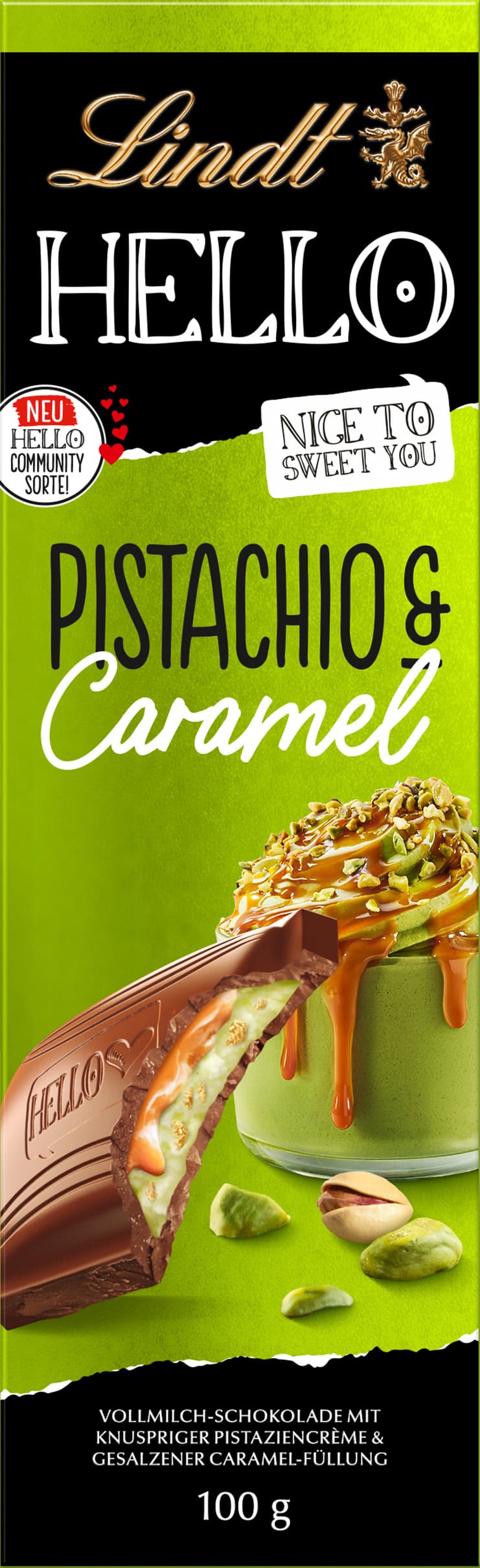 Lindt Hello Schokoladentafel Pistachio Crunch