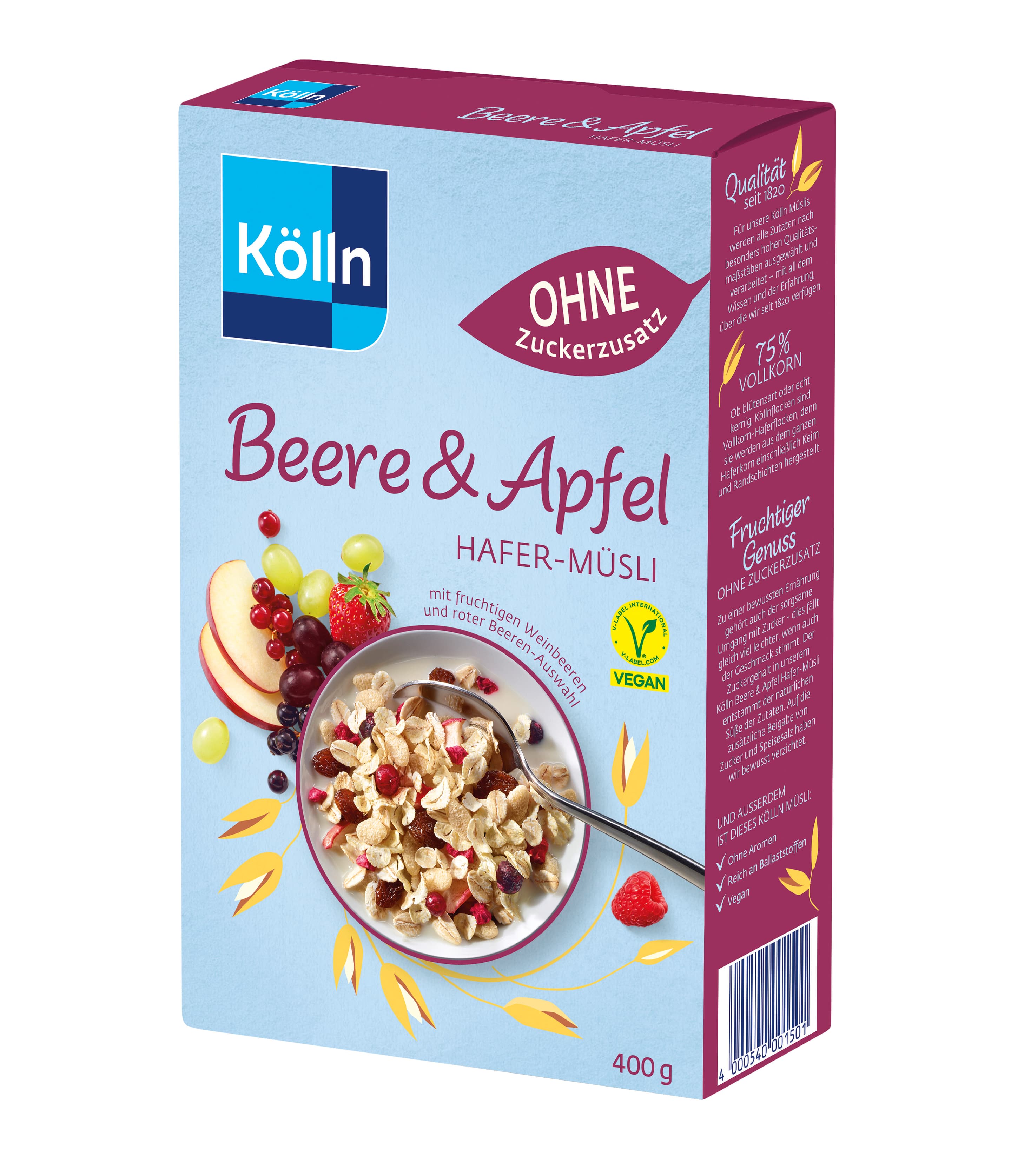 Kölln Beere & Apfel Hafer-Müsli vegan