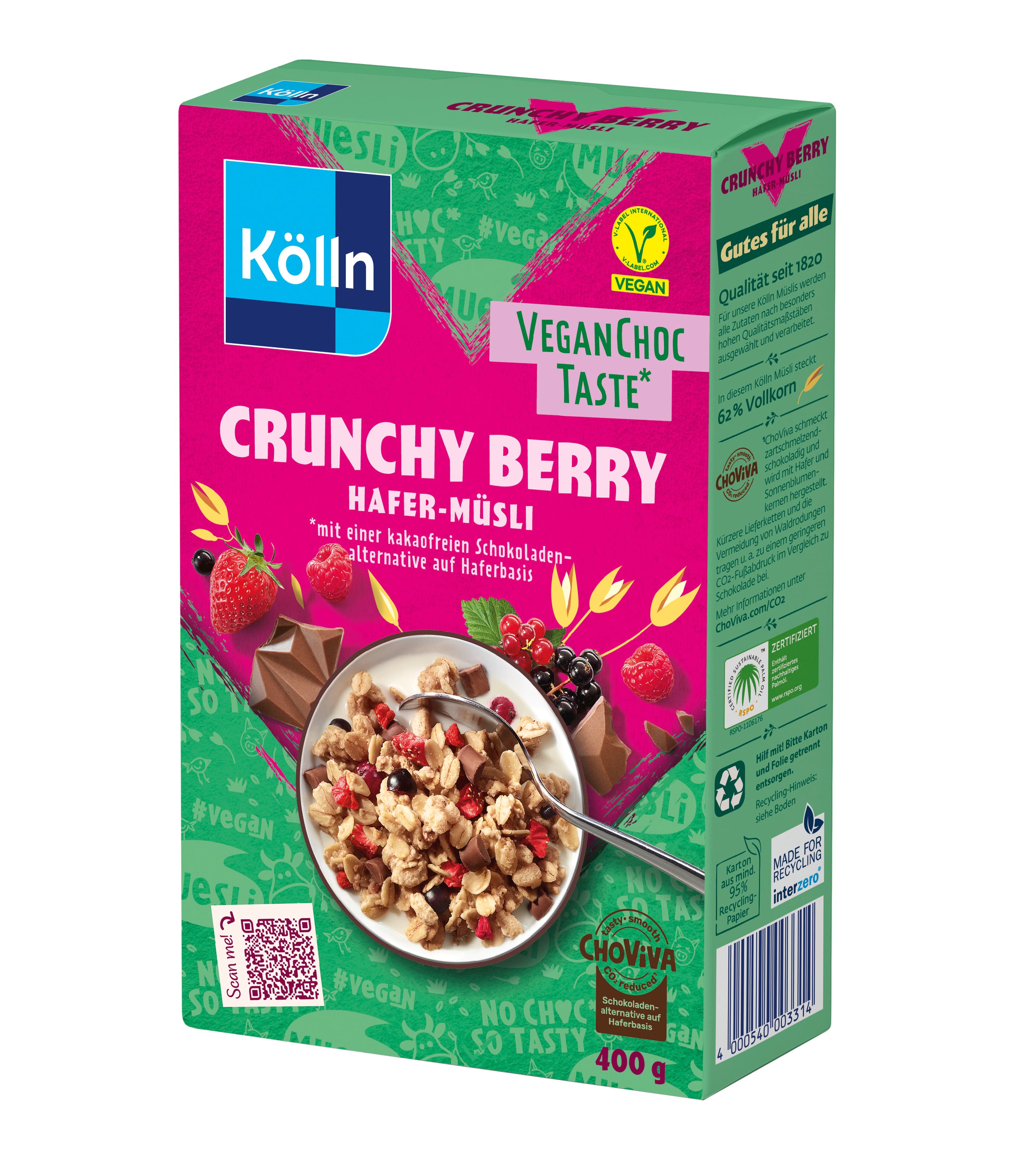 Kölln Crunchy Berry Hafer-Müsli vegan
