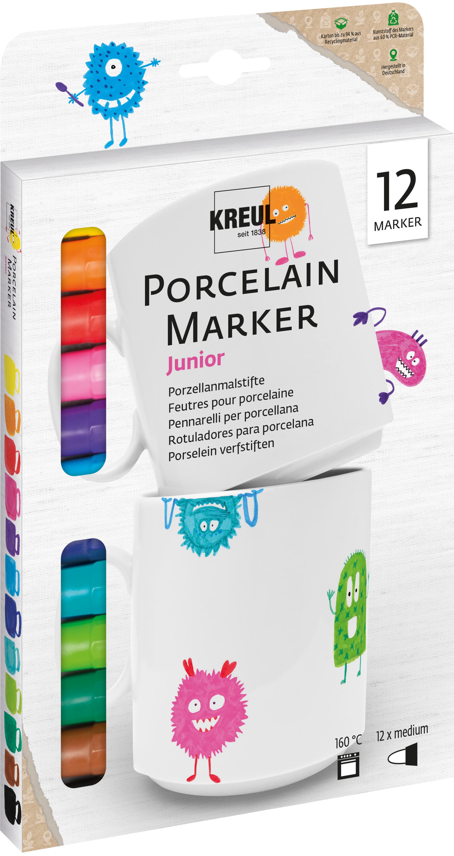 Kreul Porcelain Marker medium Junior 12er Set