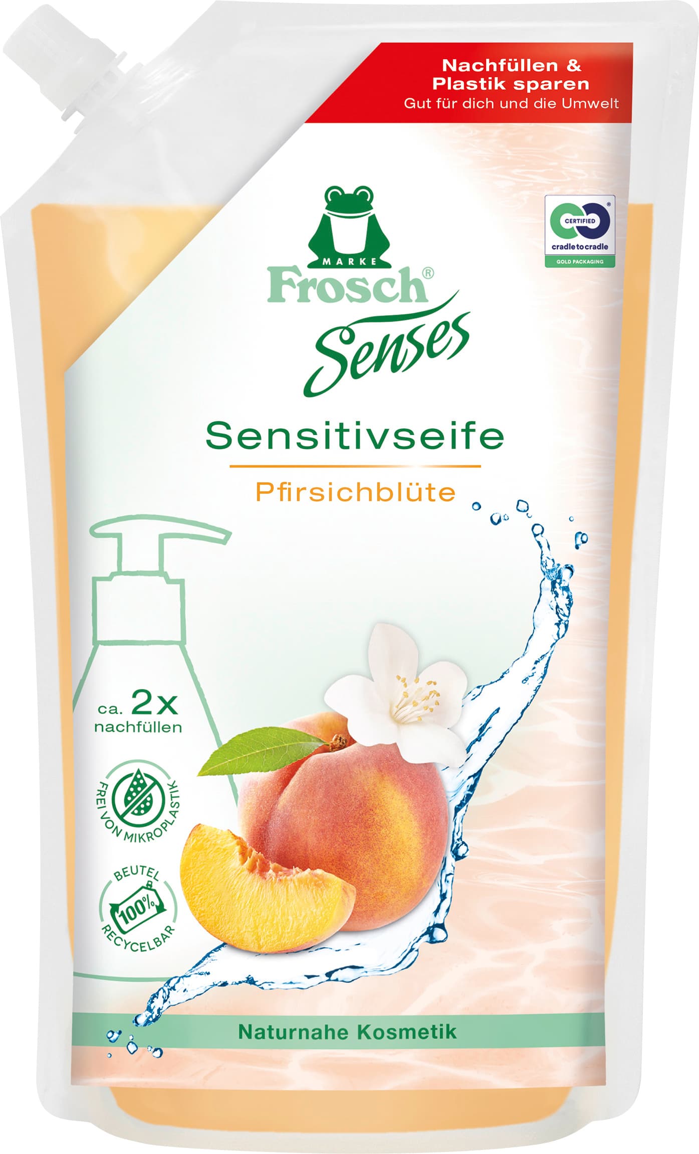 Frosch Reine Pflege Sensitiv Seife Pfirsichblüte 500 ml