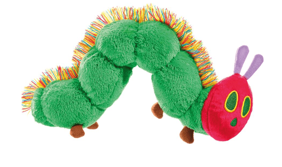 Schmidt Spiele - Die kleine Raupe Nimmersatt Plüschfigur 12 cm mit Anhänger