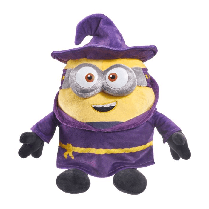 Schmidt Spiele - Minions Wizard Plüschfigur 29 cm – Kuscheltier mit Zauberhut aus Minions & Monster, weich & detailreich