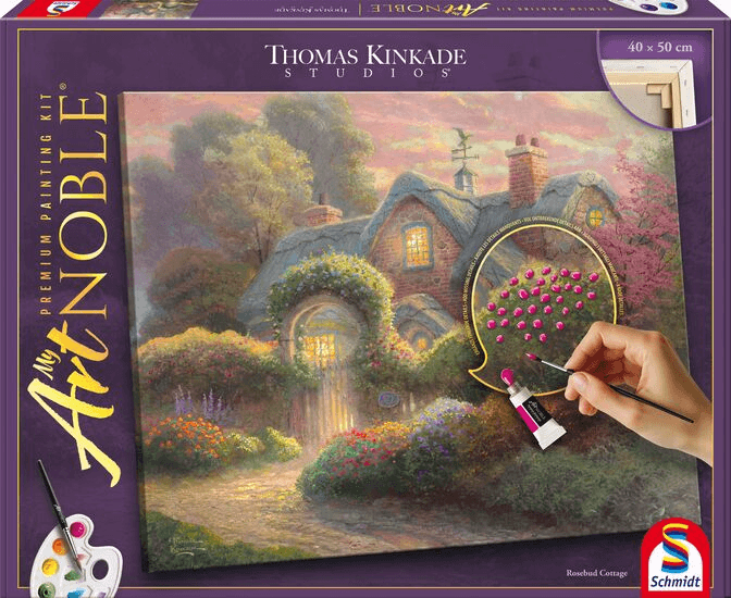 Schmidt Spiele My ArtNOBLE Thomas Kinkade Rosebud Cottage Mal-Set 40 x 50 cm