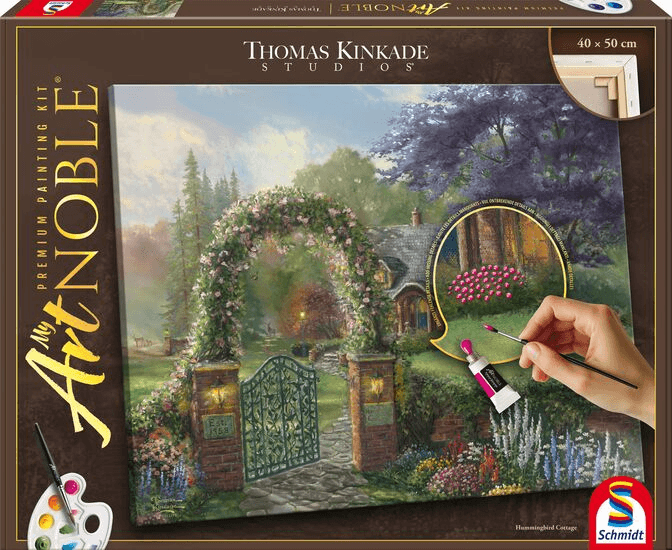 Schmidt Spiele My ArtNOBLE Thomas Kinkade Hummingbird Cottage Mal-Set 40 x 50 cm