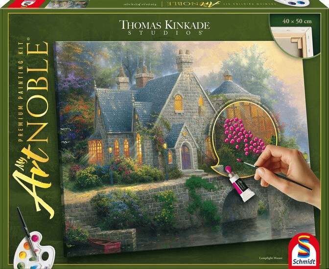 Schmidt Spiele My ArtNOBLE Thomas Kinkade Lamplight Manor Mal-Set 40 x 50 cm
