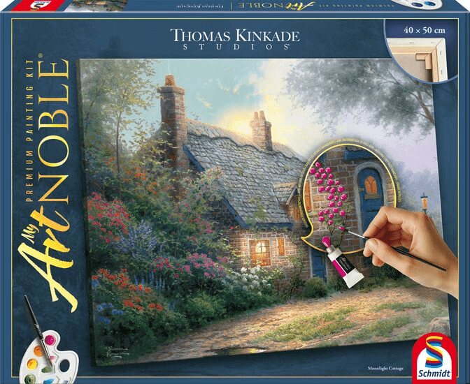 Schmidt Spiele My ArtNOBLE Thomas Kinkade Moonlight Cottage Mal-Set 40 x 50 cm
