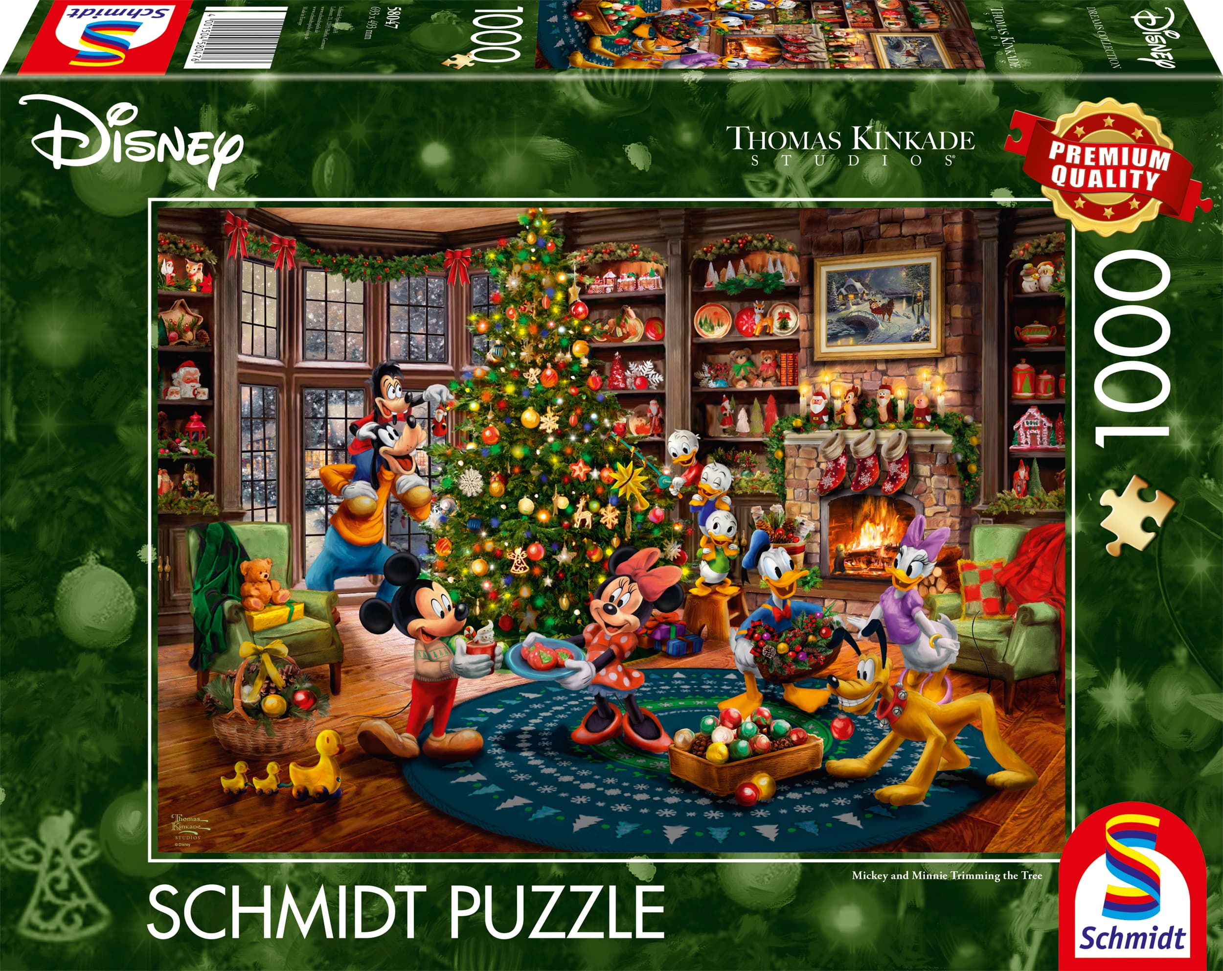 Schmidt Spiele - Thomas Kinkade Studios: Disney Dreams Collection - Mickey and Minnie Trimming the Tree, 1.000 Teile Puzzle